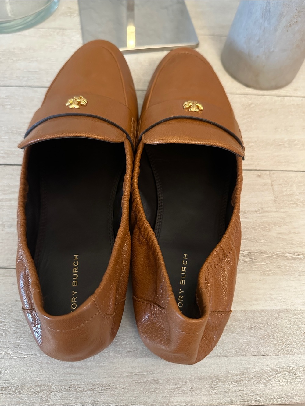 Tory Burch Leather Ballet Loafers Bourbon Size 9 - Picture 6 of 10